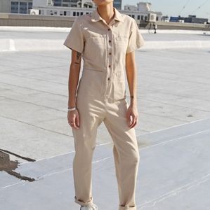Ilana Kohn tia short sleeve coverall in toast
